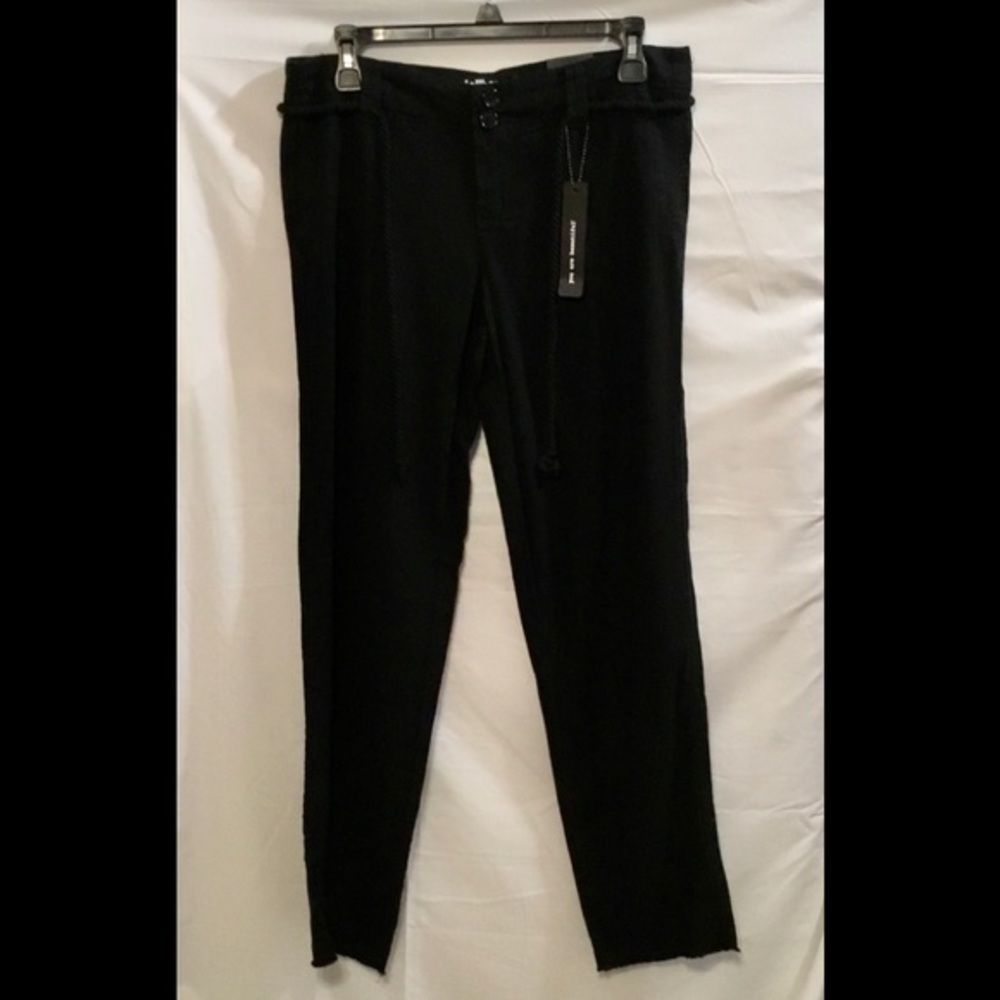 Dollhouse Black Linen Pants with Belt